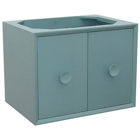 Bellaterra Home 30" Single wall mount vanity in Aqua Blue finish - cabinet only