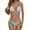 Light Blue, variant on Women's Adjustable Triangle Bikini Set Ribbed Halter Neck Swimsuit with Tie Side Bottoms, Pink Swimwear for Beach White M