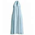 thumbnail image 6 of THDHVS Maxi Dress,Solid Color V Neck Sleeveless A Line Loose Flared Dress Casual Summer Daily Wear,Summer Dresses for Women Light Blue M, 6 of 7