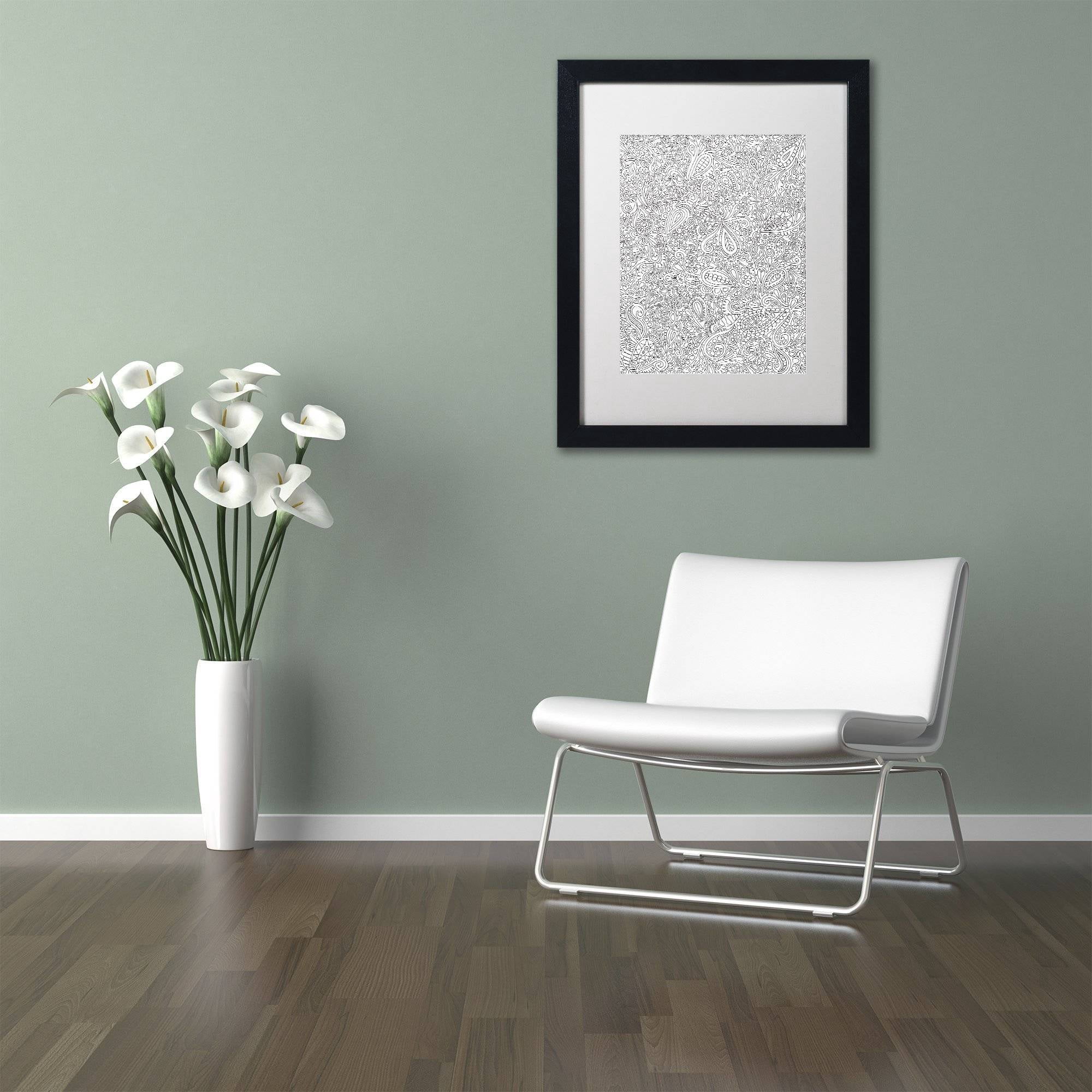 Trademark Fine Art "Oodles of Doodles" Canvas Art by Hello Angel, White Matte, Black Frame