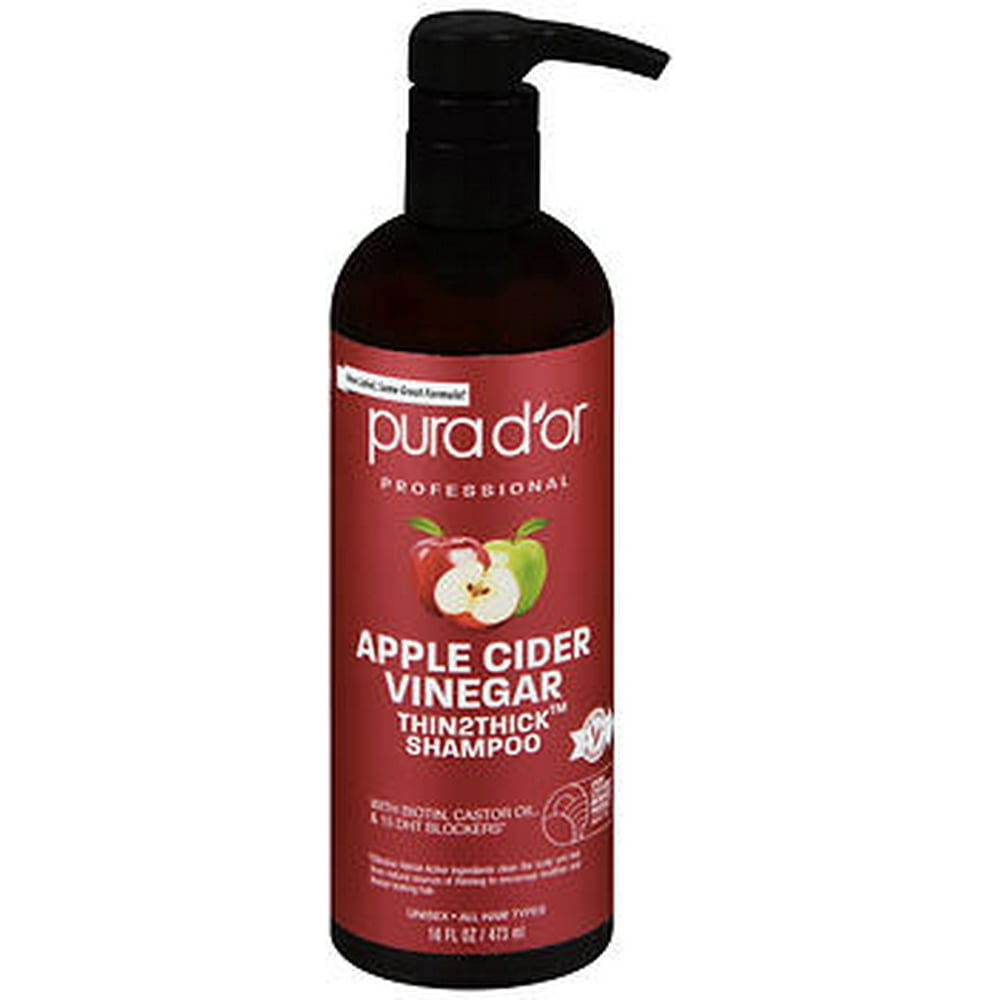 Pura d'Or Apple Cider Vinegar Thin2Thick Shampoo 16 oz
