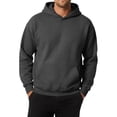 thumbnail image 3 of IYYVV Mens Hoodie Fabric Oversized Hooded Sweatshirt Oversize, Long Tall, Hood , Vintage, Running, Suit for Warm, Fall Winter, Khaki 3XL, 3 of 8