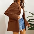 thumbnail image 4 of Fashion Womens Long Sleeve Open Front Loose Outerwear Solid Blouse Coat Tops Button Pockets Blouse, 4 of 8