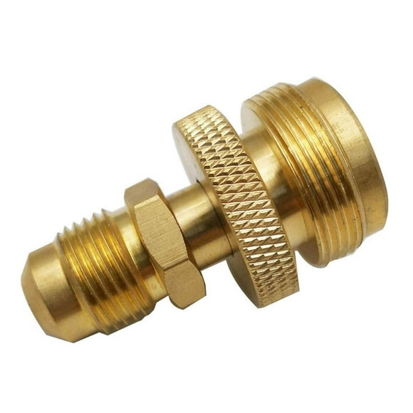NATEFEMIN Durable Brass 1lb Propane Regulator to 3/8 Inch Male Flare Adapter for Gas Burners Smokers Heaters Patio Use
