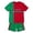 ZARed, variant on Boys Portugal Graphic Soccer Jersey Set Crewneck Short Sleeve Color Block Letter Print Football Fan Match Day 2 Piece Athletic Set