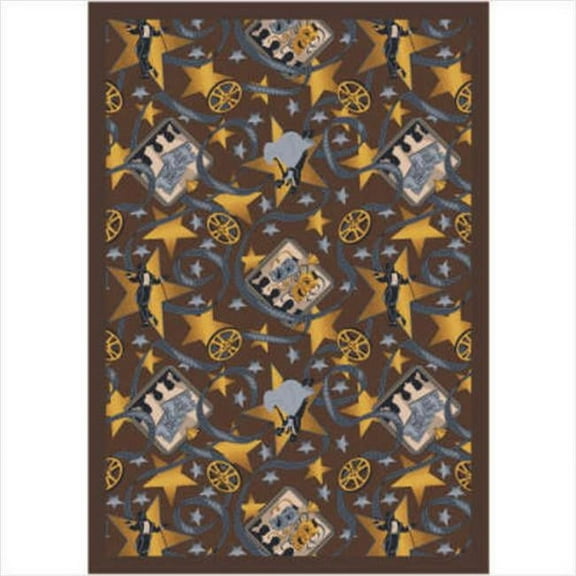 Silver Screen Chocolate 7 ft.8 in. x 10 ft.9 in.  WearOn Nylon Machine Tufted- Cut Pile Gaming and Entertainment Rug