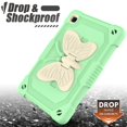 thumbnail image 4 of Dteck with Shoulder Strap Case for Samsung Galaxy Tab A7 Lite 8.7-inch SM-T220 T225 (2021),Shockproof Rugged Rubber 3-Layers Protection Butterfly Case Kids Friendly Kickstand Cover,Beige+Green, 4 of 8