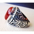 thumbnail image 4 of Carnelian Mans Ring, Natural Carnelian Gents Ring, Birthstone Silver Jewelry, 925 Silver Ring, Birthday Gift, Heavy Mens Ring, Arabic Design, Oxidized Mans Ring, Christmas, Turkey Mens Signet Ring, 4 of 6