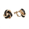 thumbnail image 6 of Clip on 3/4" small gold, pink, turquoise, white, yellow, or black knot earrings, 6 of 7