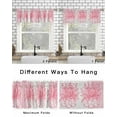 thumbnail image 6 of Eucalyptus Pink Kitchen Curtain Valances for Windows Farmhouse Short Curtains, Stripes Bottle Flower Cactus Plant Rod Pocket Valance Curtain for Bedroom Cafe Living Room 54"x18", 6 of 8