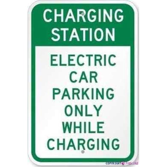 Warning Plaque Metal Tin Signs Charging Station Electric Car Parking Only While Charging 8''x12'' Decor Metal Sign Wall Office For Outdoor & Indoor