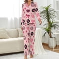 thumbnail image 2 of Top-kevin Women's Pajama Sets Leopard Floral Pattern Long Sleeve Lounge Sets Pjs Sleepwear with Pockets, 2 of 12