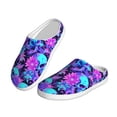 thumbnail image 2 of Picia Flower Happy Skull for Women's Lamb-hug Comfy Fleece House Slippers Memory Foam, Slip-on House Shoes Indoor Outdoor-37/38, 2 of 7