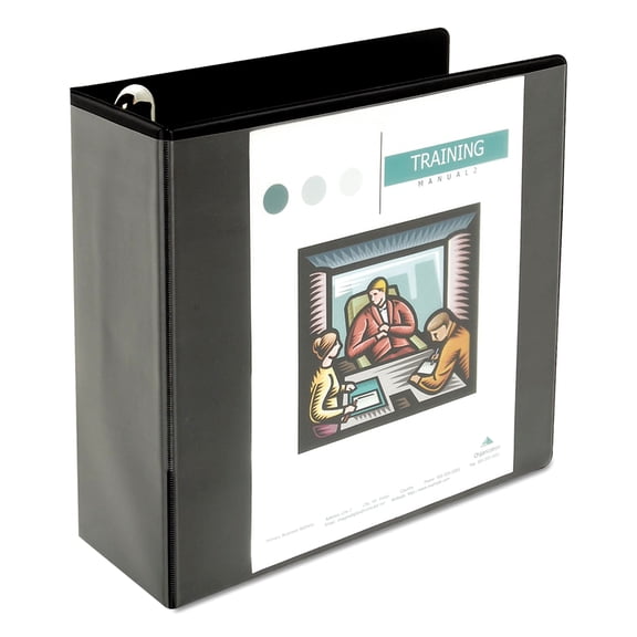 Universal Deluxe Easy-to-Open 3 D-Ring View Binder, 11x8.5, 4" Capacity, Black