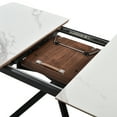thumbnail image 6 of Milena Shilo 7 Piece Extendable Dining Set with Champagne Faux Leather Chairs, 6 of 6