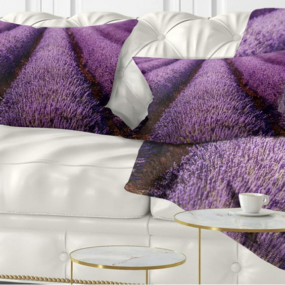 Designart 12" x 20" Blue Polyester Throw Pillow