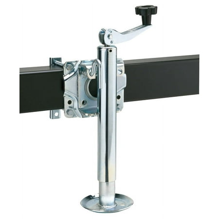 Reese Towpower 74413 Round Trailer Jack, Side Mount, 1,000 lbs. Lift Capacity, Topwind, Bolt-On, 10 Inch Travel