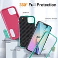 thumbnail image 4 of JTCASES Compatible with iPhone 15 Plus Case Heavy Duty Protective Rugged Phone Case, Full Body Anti-dust Shockproof Drop Proof Armor Durable Cover Case for iPhone 15 Plus 6.7 inch, Rose/Mint, 4 of 10