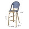 Noble House Gallia Outdoor Bar Stool - Dark Teal/White, 2 Pack