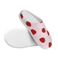 thumbnail image 3 of Fotbe Strawberry Pattern Women's Fuzzy Curly Fur Memory Foam Loafer Slippers Indoor Outdoor Slippers Winter Home Shoes-39/40, 3 of 7
