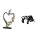 thumbnail image 5 of Escultura romántica de pareja de toros, adorno coleccionable para dormitorio, boda, estantería, armario, decoración del hogar, entrada, mesa, escritor, 5 of 8