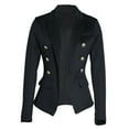 thumbnail image 6 of Women's Open Front Business Casual Blazers for Women Elegant Solid Color Slim Fit Long Sleeve Button Notch Lapel Collar Work Office Jacket Coat 2024, 6 of 6