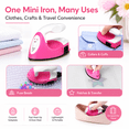 thumbnail image 6 of 50W Portable Mini Electric Iron - Compact Home/Travel Iron for Clothes/Garments/Sewing, Lightweight Tool for Quick Touch-Ups & Easy Storage,Red,2.36*2.56in, 6 of 14