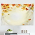 thumbnail image 1 of Fall Tapestry, Branch Pale Autumn Leaves and Birds Natural Change in Season Summertime Print, Fabric Wall Hanging Decor for Bedroom Living Room Dorm, 2 Sizes, Yellow Cream, by Ambesonne, 1 of 1