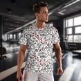 thumbnail image 3 of Wukai Christmas Elements Print Men's Short-Sleeved Mesh T-Shirt,Quick-Dry Short Sleeve Workout T-Shirt-Large, 3 of 8