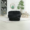 thumbnail image 5 of Modern Plush Soft Bean Bag Chair, Single Lazy Sofa with Ottoman for Adults and Kids, Leisure Lounge Recliner for Living Room, Bedroom, Dorm, Black, 5 of 9