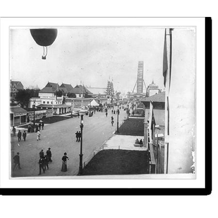 Historic Print, Midway Plaisance and balloon, World's Columbian Exposition, Chicago, Ill., 18" x 24"