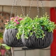 thumbnail image 2 of LEHOZIHEQ Hanging Planter, Round Resin Rattan Hanging Planters, for Indoor Outdoor Plants,Hanging Flower Pots with Drain Hole and Metal Chain,Water Indicator, 2 of 6