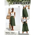 thumbnail image 6 of Nlife Women High Waist Front Button Side Pocket A-Line Midi Skirt, 6 of 7