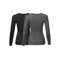 thumbnail image 2 of FashionOutfit Women's Casual Solid Basic Crew Neck Long Sleeves Thermal Top, 2 of 3