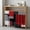 Black Red Gray, variant on Coastal Christmas Cabinet Curtain 28"Wx51"L, Dustproof Storage Cabinet Curtain with Self Adhesive Tape, Xmas Balls Nautical Starfish Tall Pantry Cover Drape for Kitchen, Laundry Room, Utility Closet