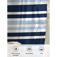 thumbnail image 6 of Sheer Curtains 45 Inch Length 2 Panels Set for Kitchen, Navy Sky Blue Ombre Striped Semi Sheer Curtains for Windows, Gradient Horizontal Lines Voile Window Treatments Rod Pocket Curtain, 6 of 7