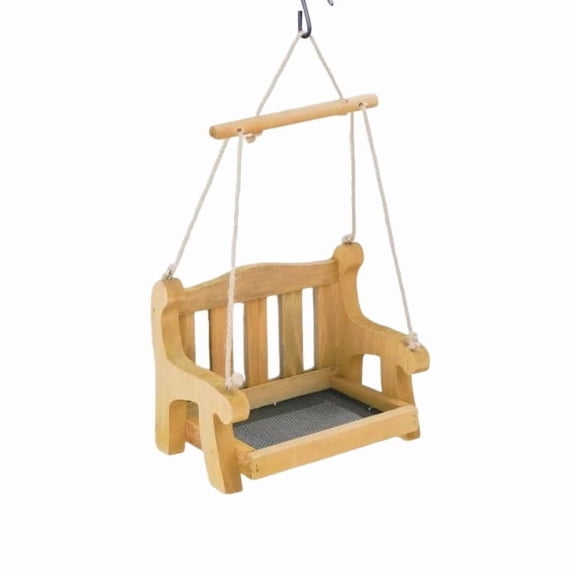 Wooden Bird Feeder Outdoor Hanging, Decorative Garden Chair Feeder with Tray for Backyard, Patio, Balcony to Attract Wild Birds and Hummingbirds