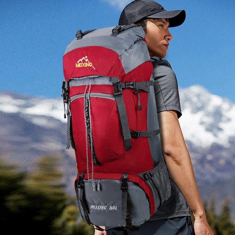 Sinkoo Camping Backpack 80L, Large Capacity Outdoor Travel Backpack, With  Shoe Storage, Waterproof Wear-resistant Hiking Bag, for Hiking Travel  Camping Climbing Fishing(Red) - Walmart.com