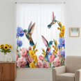 thumbnail image 3 of Hummingbirds Sheer Curtains 63 Inches Long, Spring Summer Watercolor Flowers Plant Light Filering Curtains, Breathable Simi Curtain Privacy Drapes for Living Room Bedroom Lightweight Window Treatment, 3 of 9
