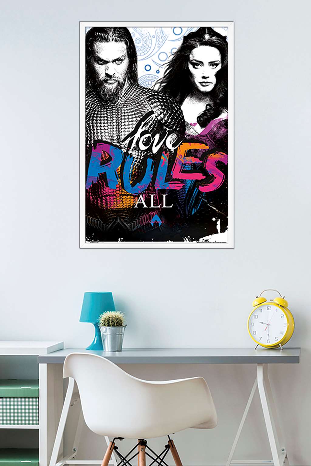 DC Comics Movie - Aquaman - Love Rules Wall Poster, 22.375" x 34", Framed