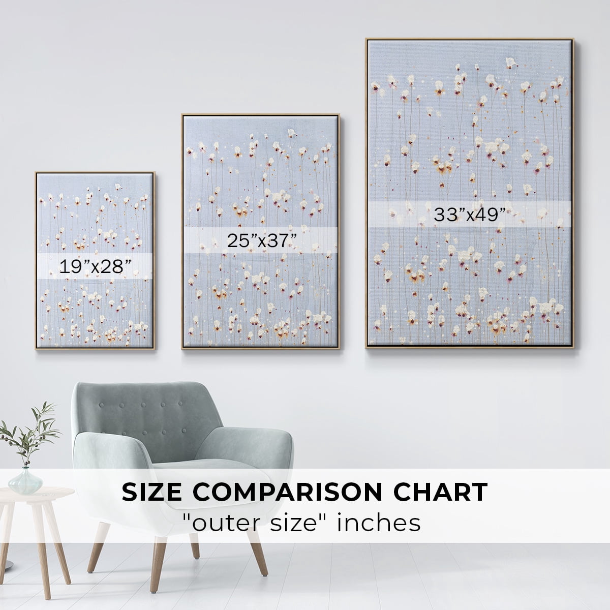 String Theory V1 Framed Premium Gallery Wrapped Canvas - Ready to Hang - 17 x 25 - Natural Wood Floating Frame