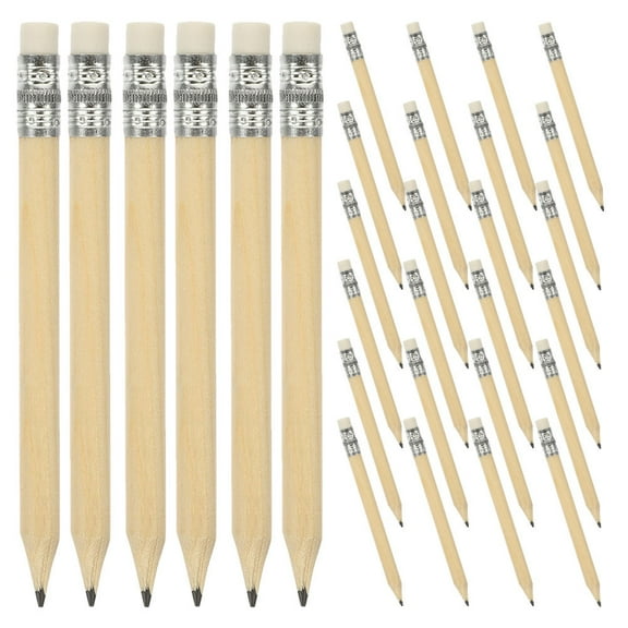IBASETOY 30pcs Sports Themed Pencils Beige Wood Mini Golf Pencils For Students And Drawing