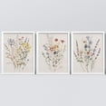thumbnail image 2 of PixonSign Framed Canvas Print Wall Art Set - Multicolor Wildflowers Poster Art - Set of 3 Watercolor Nature Wilderness Floral Botanical Vintage Wall Décor for Living Room - 12"x16" White, 2 of 5