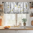 thumbnail image 3 of Flower Daisy Window Valance for Kitchen,Rustic Retro Blue Teal Floral Farmhouse Spring Butterfly Plant Farm Window Treatment for Bedroom Living Room 1 Piece,54x18 Inch, 3 of 4