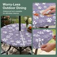 thumbnail image 5 of Round Outdoor Tablecloth with Umbrella Hole and Zipper, Purple Dog Paw Tablecloth with Elastic Waterproof, Modern Geometric Abstract Aesthetics Patio Table Covers for 45" - 54" Picnic Pool Tables, 5 of 9