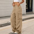Vivianyo HD Cargo Pants Women with Drawstring Hem, Button Zipper Fly ...