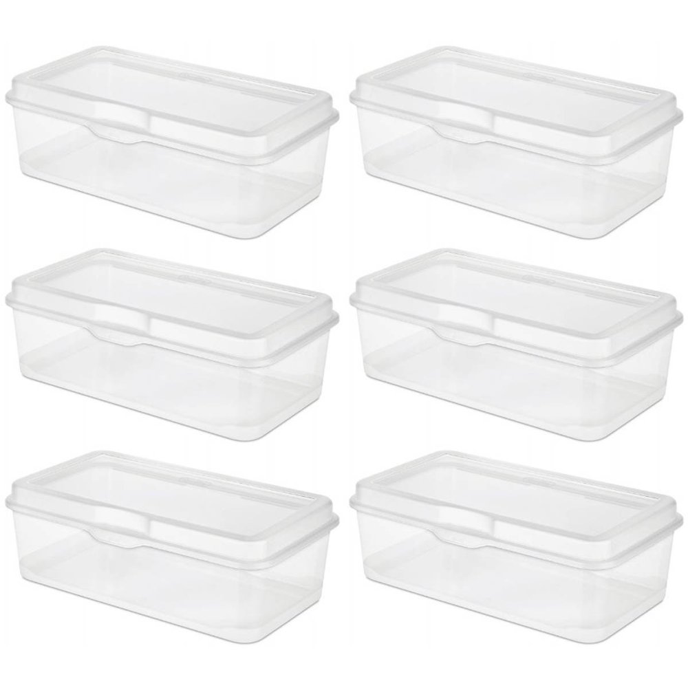 Sterilite Adult FlipTop Latching FlipTop Plastic Storage Bin, Clear ...