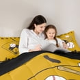 thumbnail image 5 of Homewish Cartoon Baseball Player Bedding Comforter Set for Kid, Yellow Brown City Print Twin Comforter Sets, Ball Sports Theme Reversible Bedding Set, Luxury Bedroom Decor, 2pcs, 5 of 8