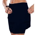 thumbnail image 2 of SUYIDA Women Skirt Set Solid Color Stretchy Tennis Skirt Skinny High Waisted Soft Perfect for Running Training Navy,M, 2 of 5