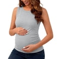 thumbnail image 2 of Loopsun Women Maternity Tank Tops Sleeveless Round Neck Thin Loose Large Size Inner Outer Basic Tops, 2 of 5